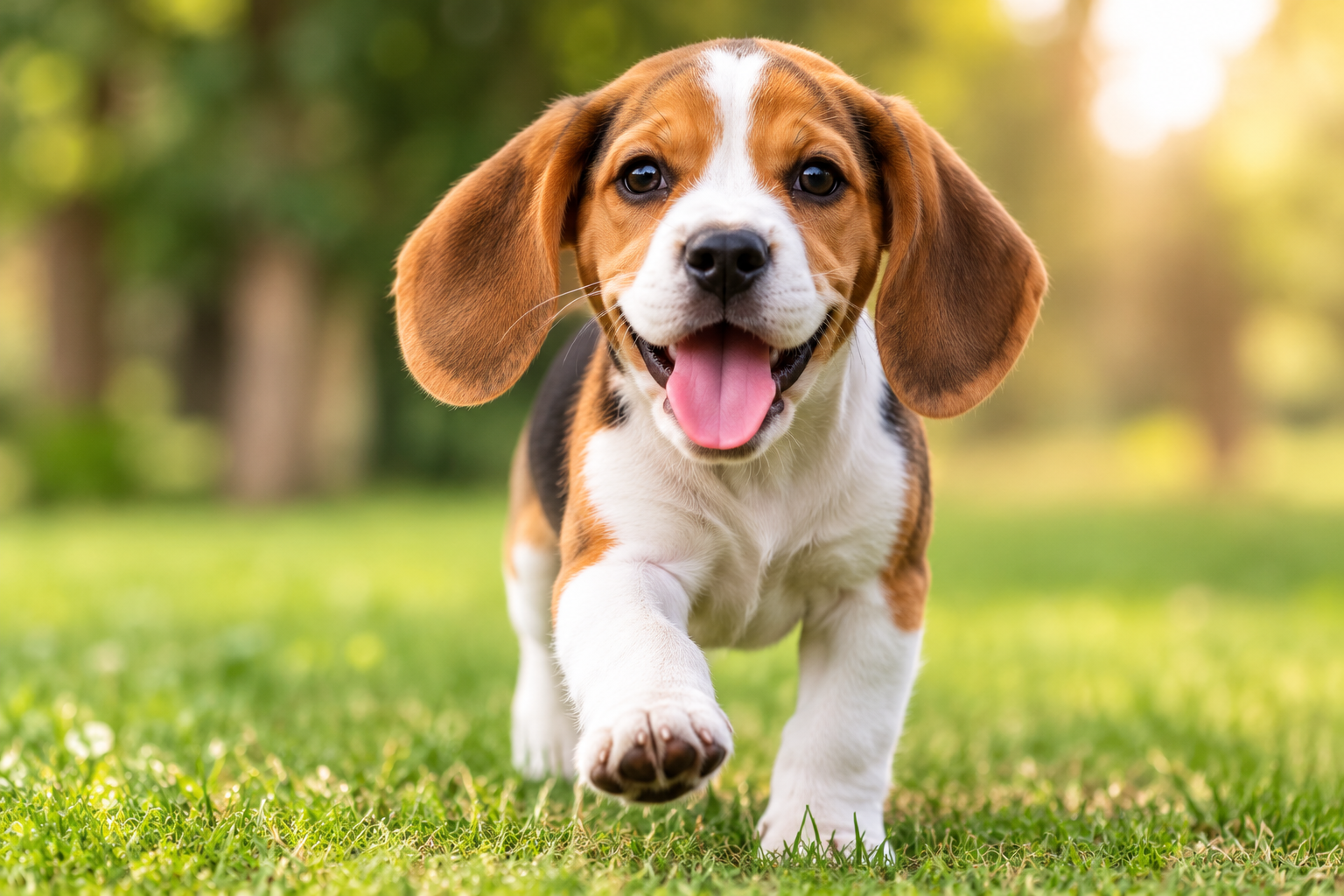 French Bulldog and Beagle puppies sitting together