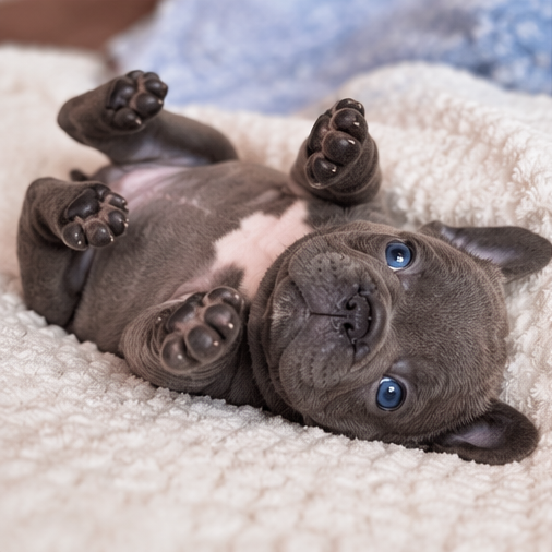 George relaxing on a blanket
